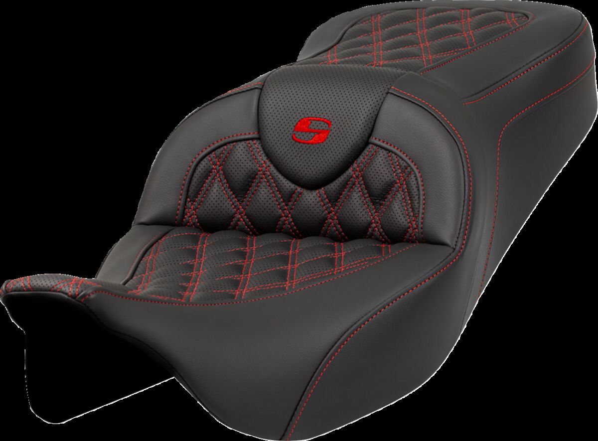 Roadsofa™ Seat - Lattice Stitch - Red Stitch