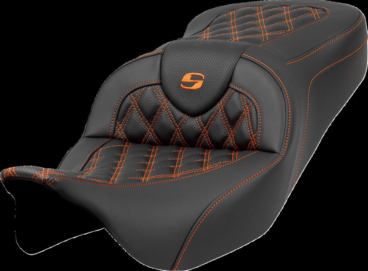 Roadsofa™ Seat - Lattice Stitch - Orange Stitch