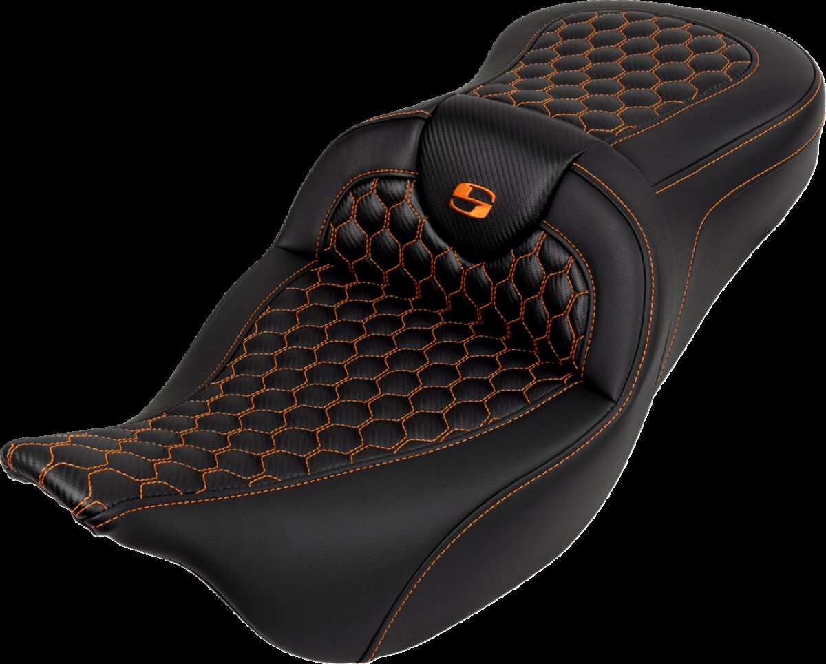 RoadSofa™ Seat - Honeycomb - Orange Stitch - without Backrest