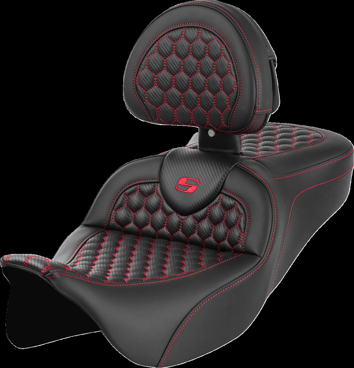 RoadSofa™ Seat - Honeycomb - Red Stitch - with Backrest