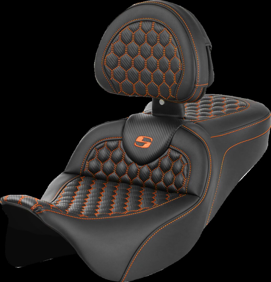 RoadSofa™ Seat - Honeycomb - Orange Stitch - with Backrest