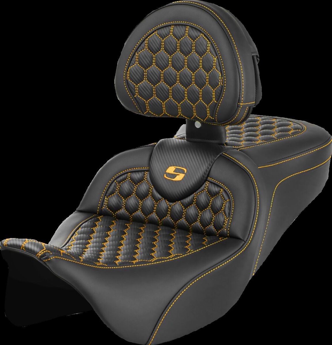 RoadSofa™ Seat - Honeycomb - Gold Stitch - with Backrest