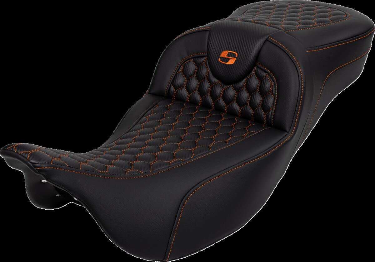RoadSofa™ Seat - Honeycomb - Orange Stitch - without Backrest