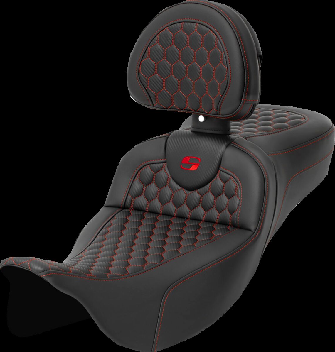RoadSofa™ Seat - Honeycomb - Red Stitch - with Backrest