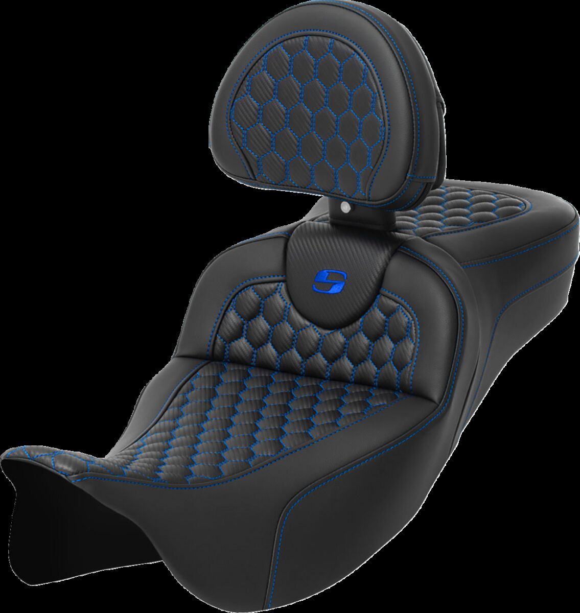 RoadSofa™ Seat - Honeycomb - Blue Stitch - with Backrest