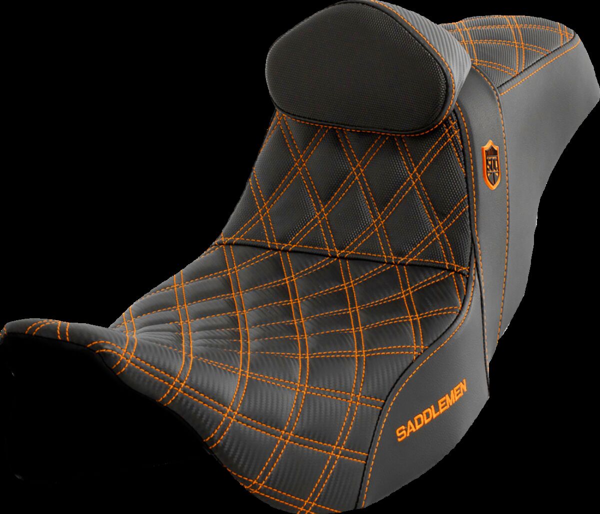 Pro Series SDC Performance Seat - with Backrest - Orange Stitch