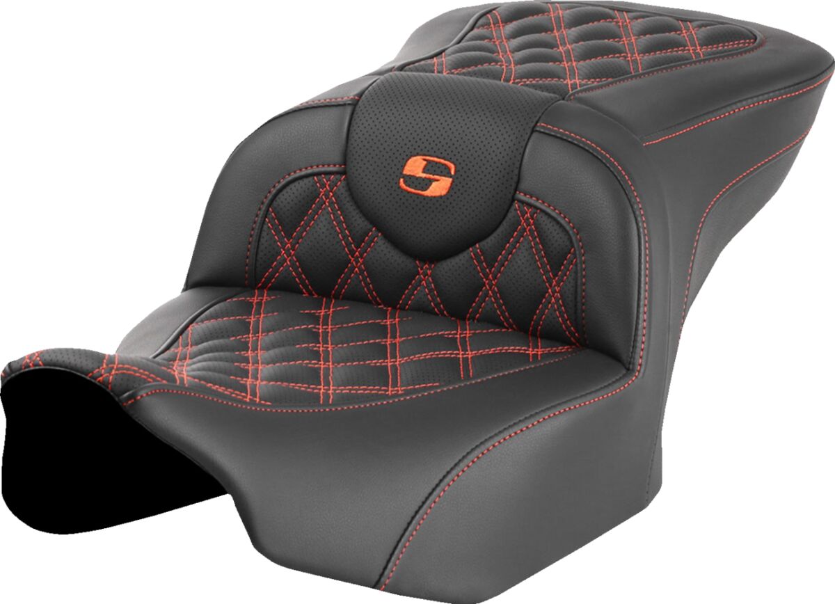 Roadsofa™ Seat - without Backrest - Orange Lattice Stitch