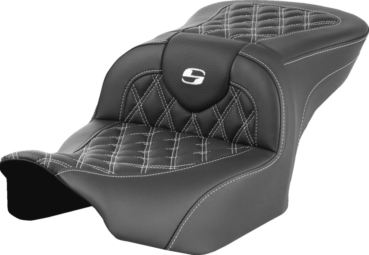 RoadSofa™ Seat - without Backrest - Lattice Stitch - White Stitch