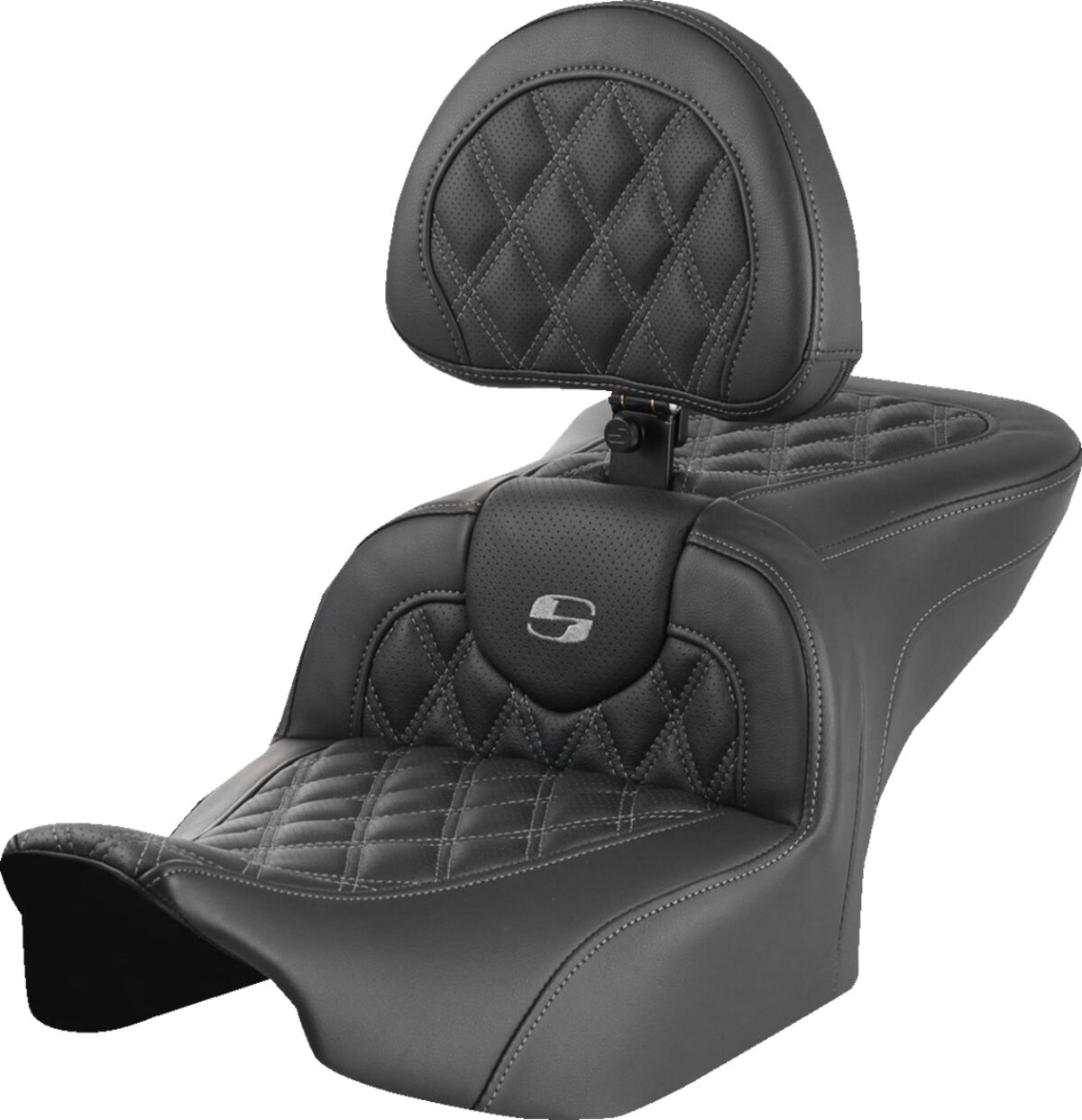 RoadSofa™ Seat - with Backrest - Lattice Stitch - Gray Stitch