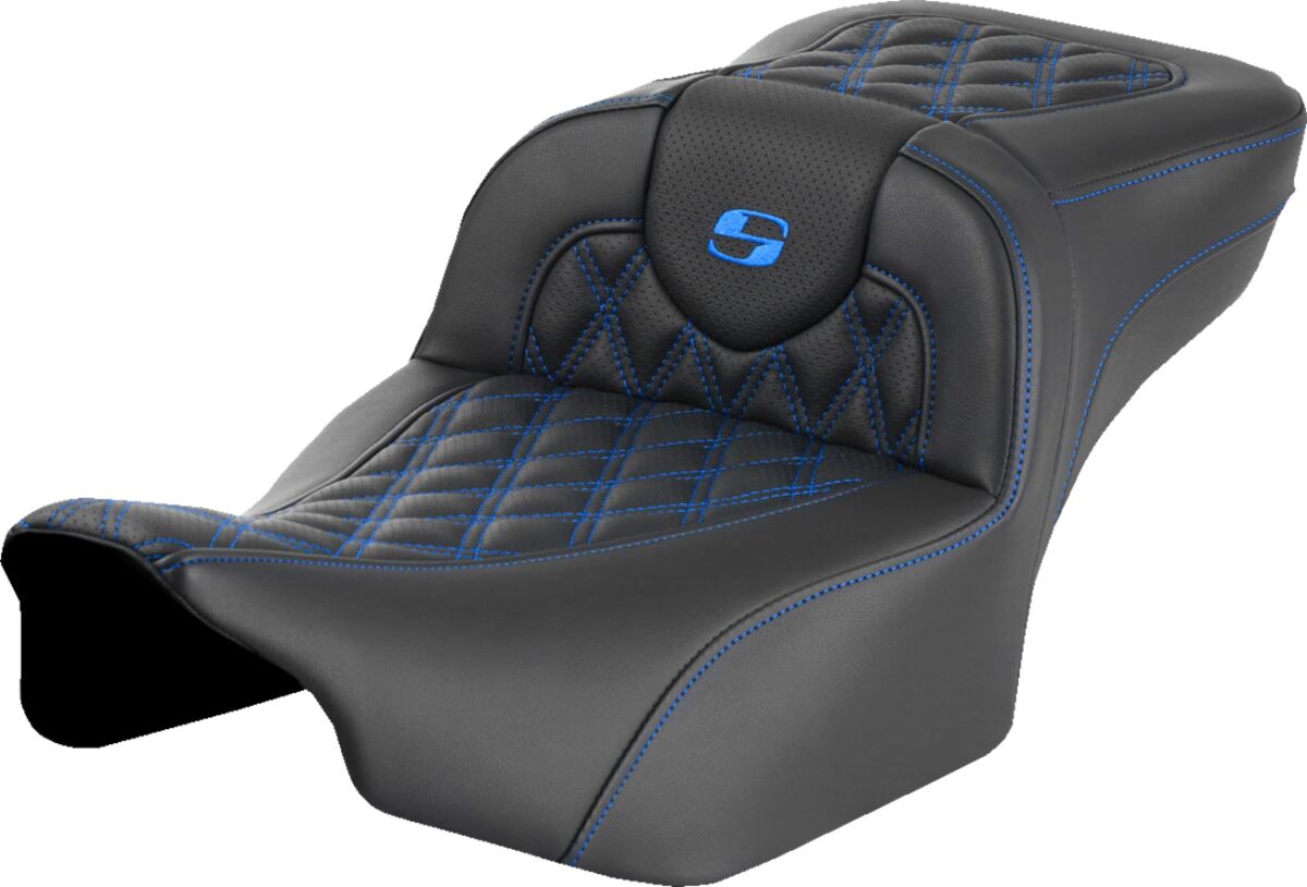 RoadSofa™ Seat - without Backrest - Lattice Stitch - Blue Stitch - Extended