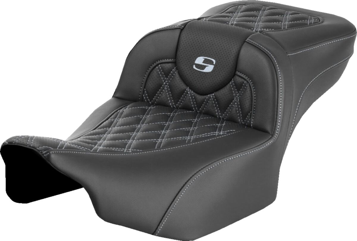 RoadSofa™ Seat - without Backrest - Lattice Stitch - Silver Stitch - Extended