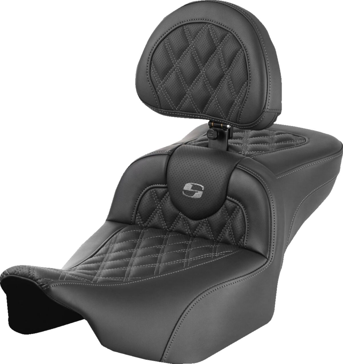 RoadSofa™ Seat - with Backrest - Lattice Stitch - Gray Stitch -Extended