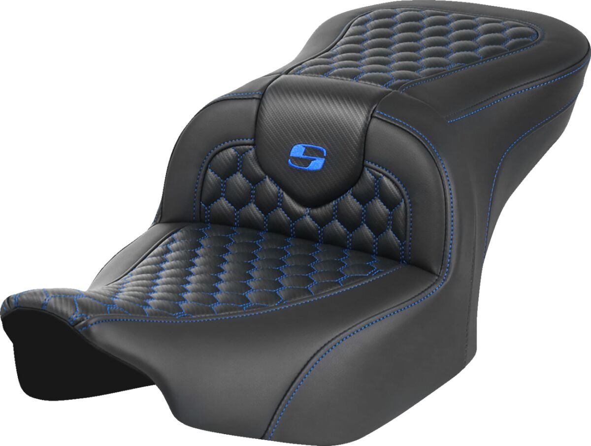 RoadSofa™ Seat - without Backrest - Honeycomb - Blue Stitch