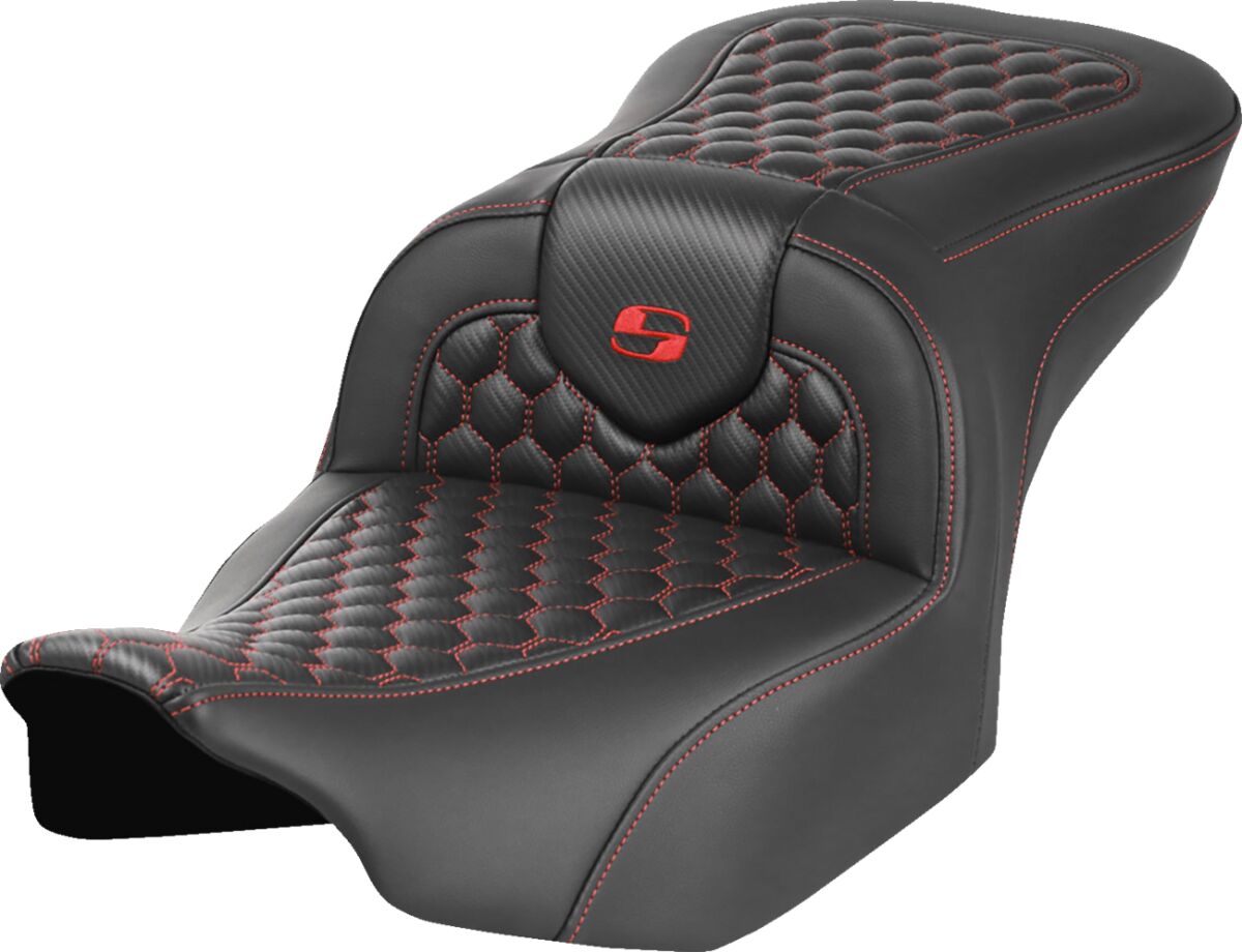 RoadSofa™ Seat - without Backrest - Honeycomb - Red Stitch
