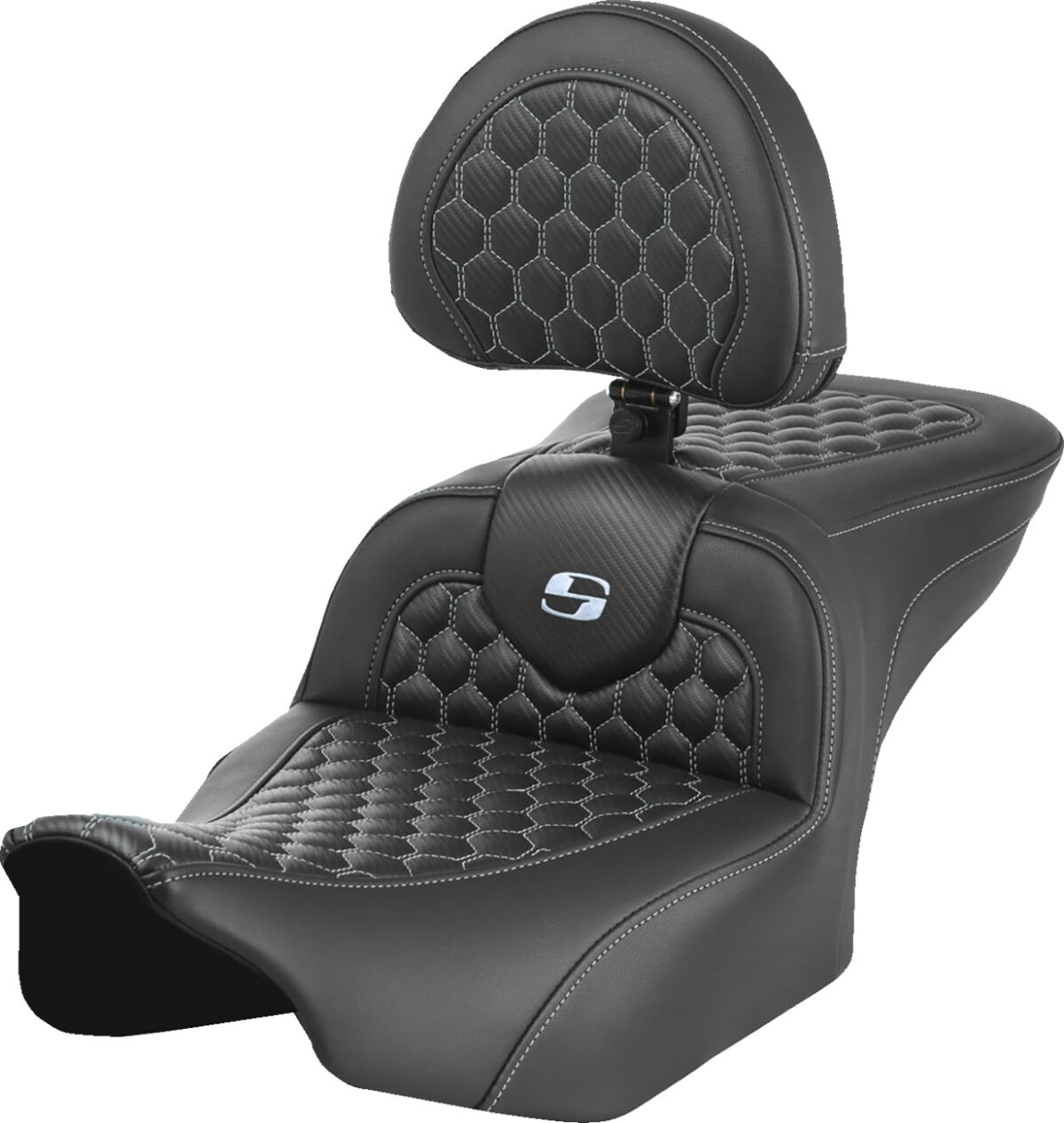 RoadSofa™ Seat - with Backrest - Honeycomb - Silver Stitch