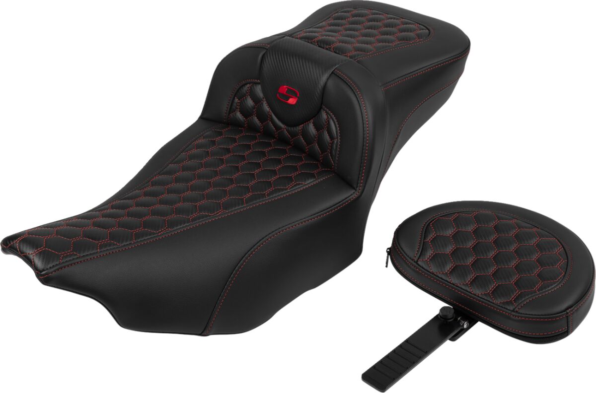 RoadSofa™ Seat - with Backrest - Red Stitch - Extended