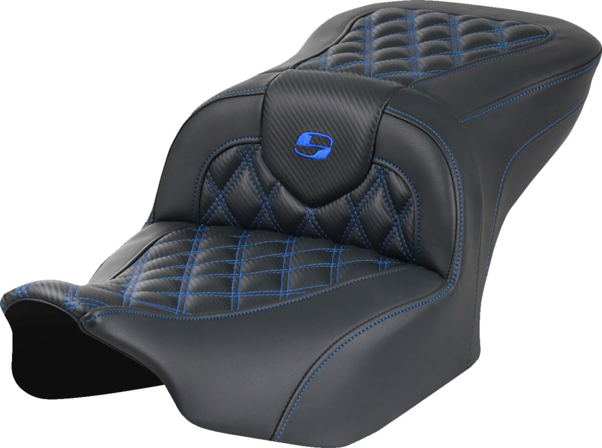 RoadSofa™ Seat - without Backrest - Carbon Fiber - Blue Stitch