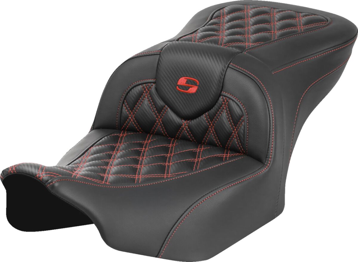 RoadSofa™ Seat - without Backrest - Carbon Fiber - Red Stitch