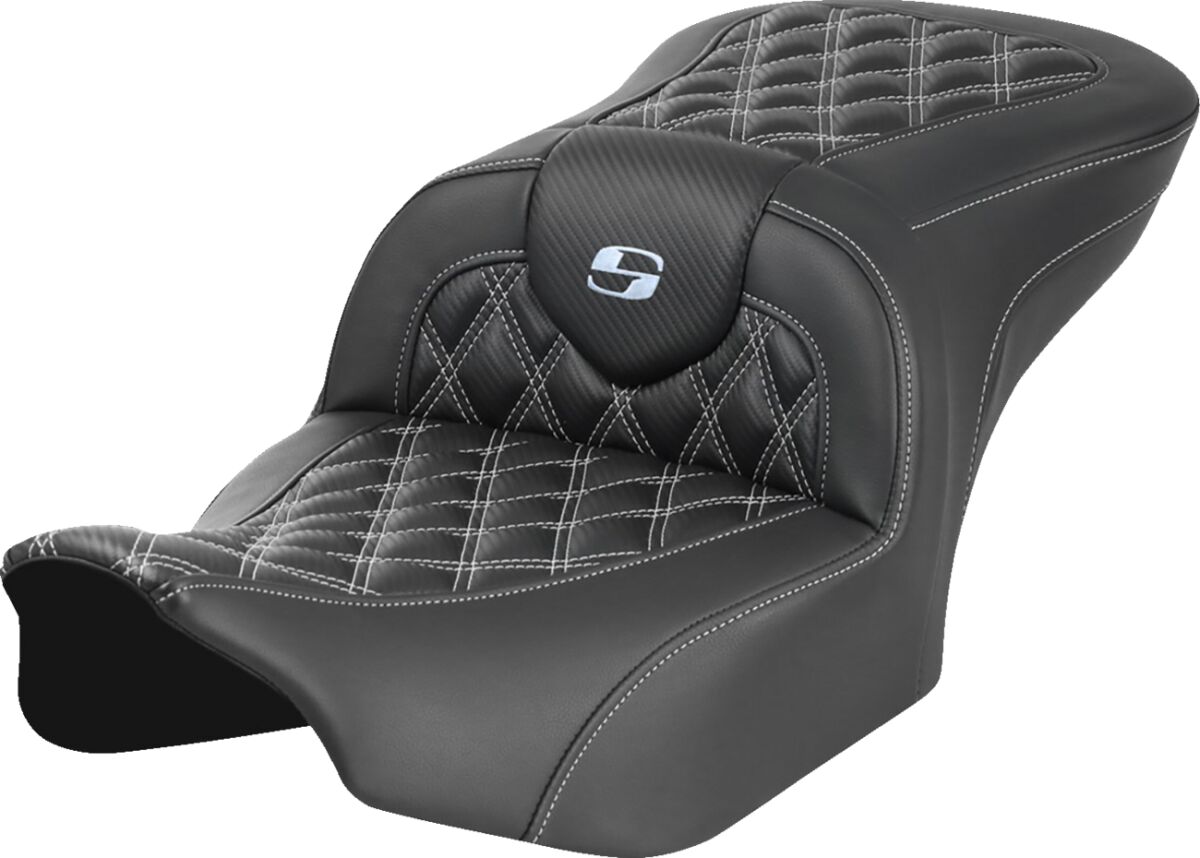 RoadSofa™ Seat - without Backrest - Carbon Fiber - Silver Stitch