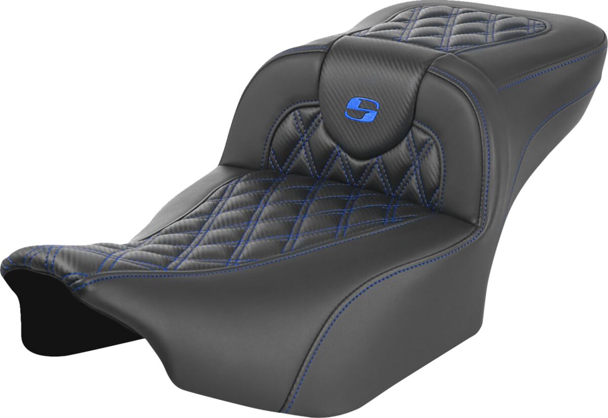 RoadSofa™ Seat - without Backrest - Carbon Fiber - Blue Stitch - Extended