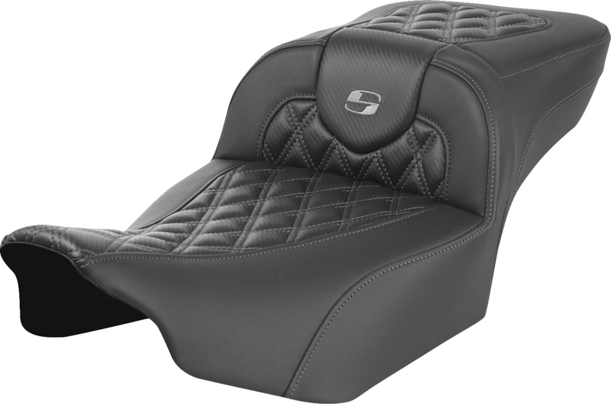 RoadSofa™ Seat - without Backrest - Carbon Fiber - Gray Stitch - Extended