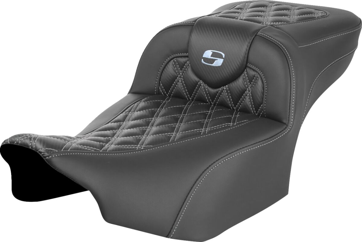 RoadSofa™ Seat - without Backrest - Carbon Fiber - Silver Stitch - Extended