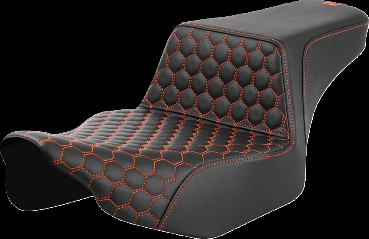 Step-Up Seat - Extendeded Reach - Front Honeycomb - Orange Stitch
