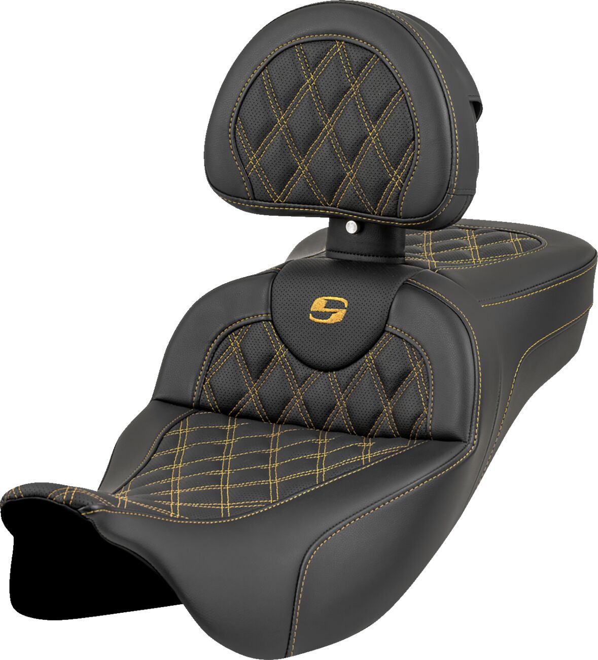 Roadsofa™ Seat - Lattice Stitch - Gold Stitch - Extended Reach - w/o Backrest