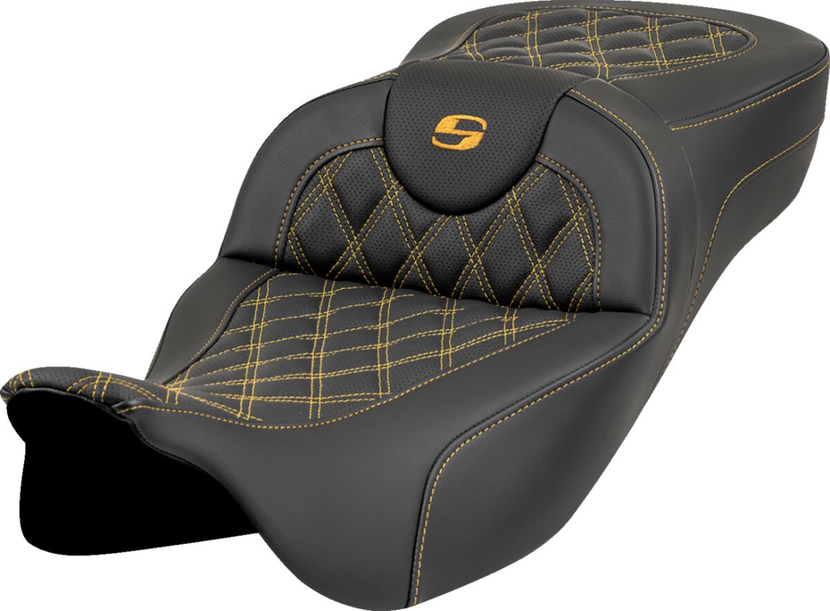 Roadsofa™ Seat - Lattice Stitch - Gold Stitch - Extended Reach - w/o Backrest