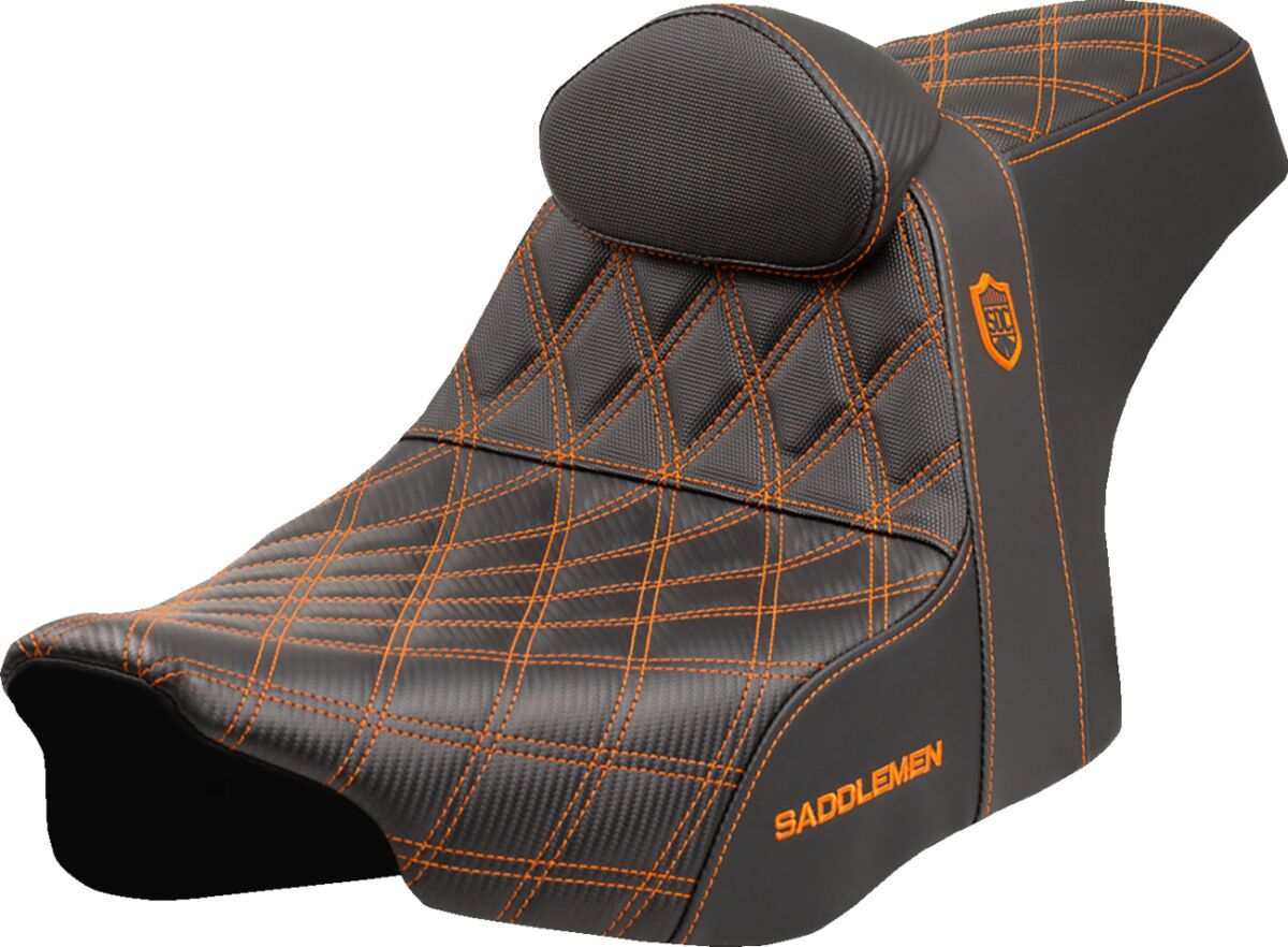 SEAT SDC PERFORMANCE GRIP W/ B/R ORANGE STITCH
