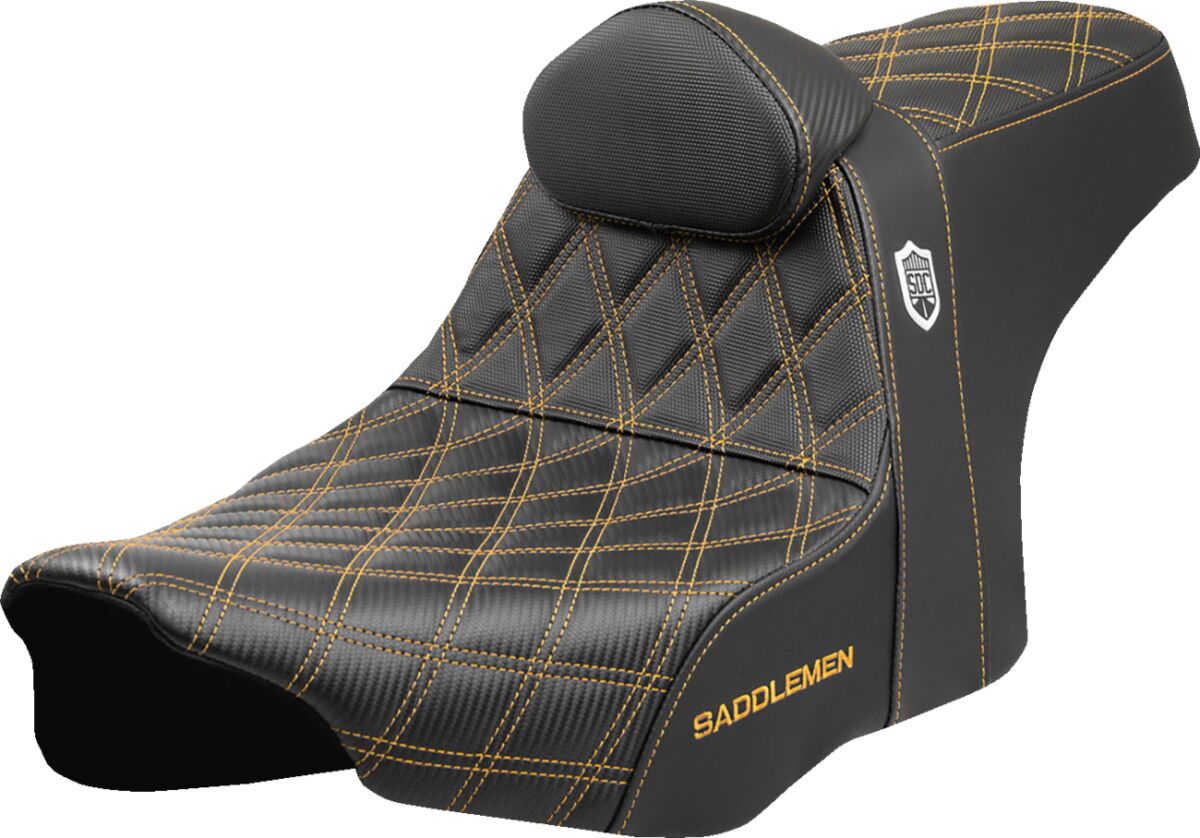 SEAT SDC PERFORMANCE GRIP W/ B/R GOLD STITCH