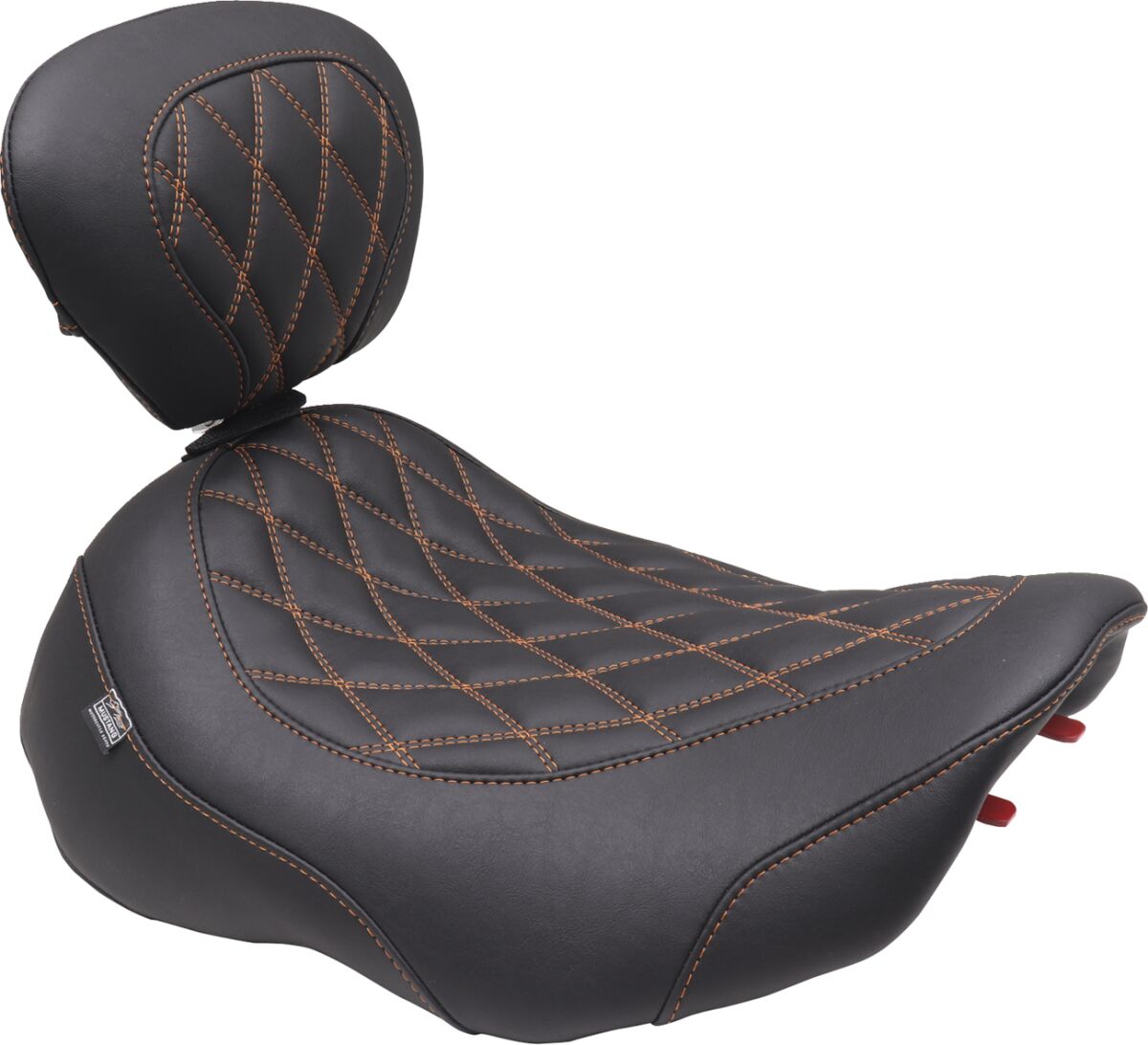 Wide Tripper™ Seat - Solo - Dark Brown/Mandarin Orange Stitching