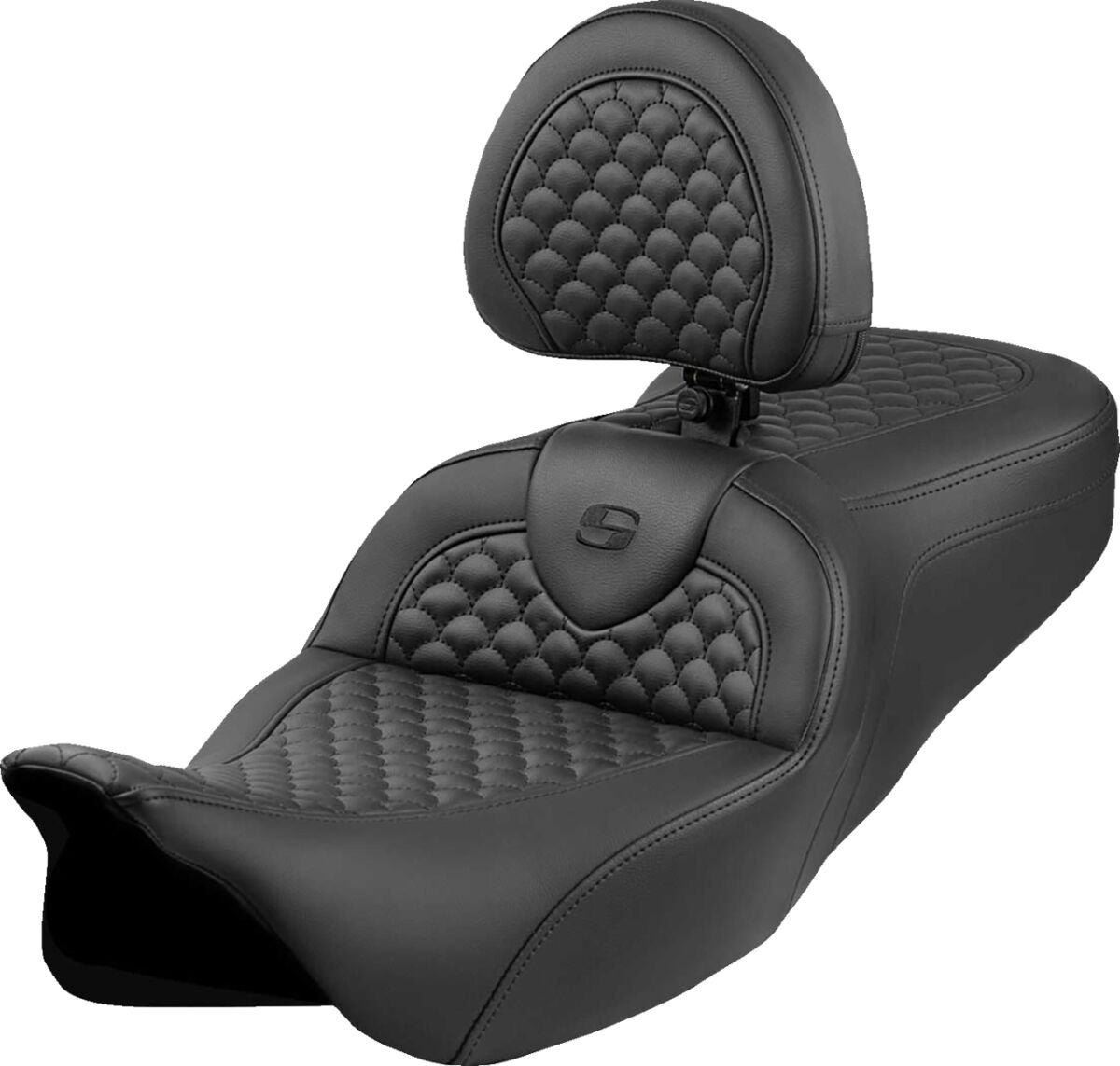 Roadsofa™ Seat - Dragon Scale Stitch - Black Stitch - w/ Backrest