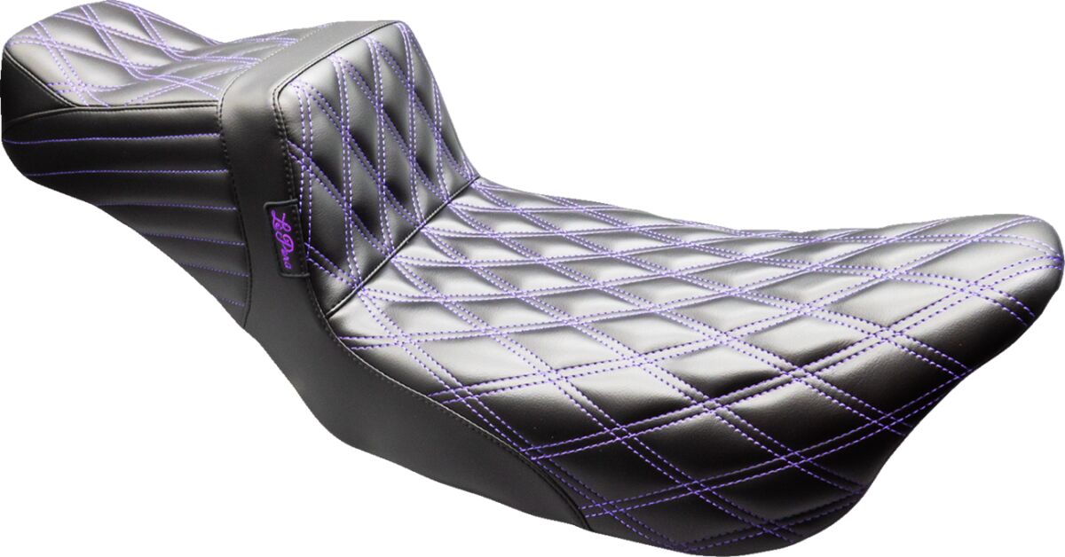 Tailwhip Daddy Long Legs Seat - Black/Purple Double Diamond Stitch