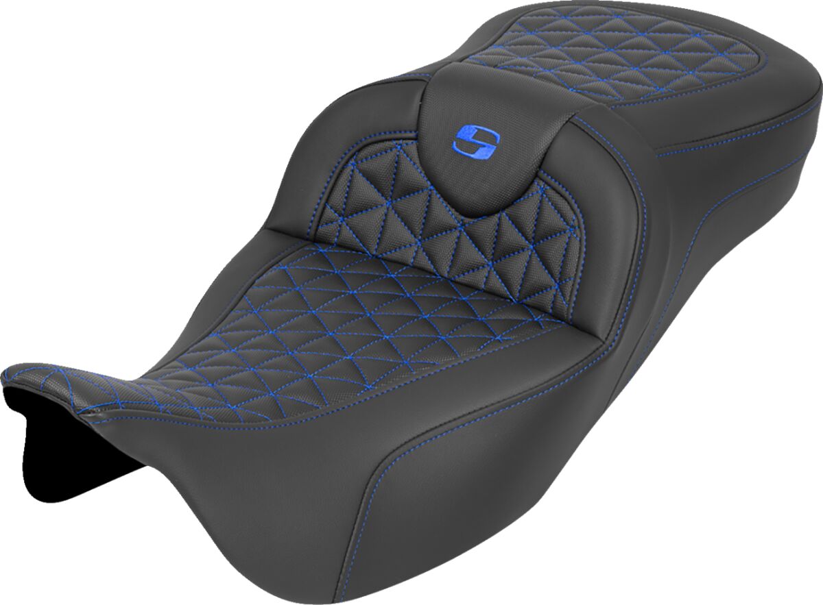 RoadSofa™ Tri Gripper Seat - Extended Reach - Blue Stitch - w/o Backrest