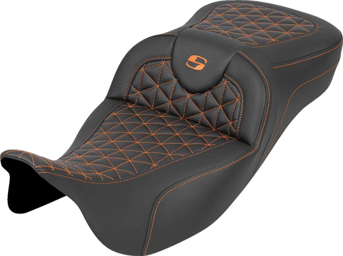 RoadSofa™ Tri Gripper Seat - Extended Reach - Orange Stitch - w/o Backrest