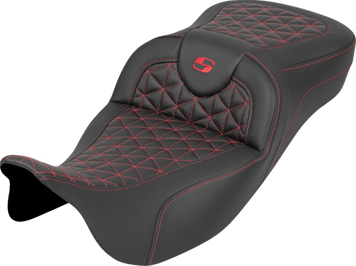 RoadSofa™ Tri Gripper Seat - Extended Reach - Red Stitch - w/o Backrest
