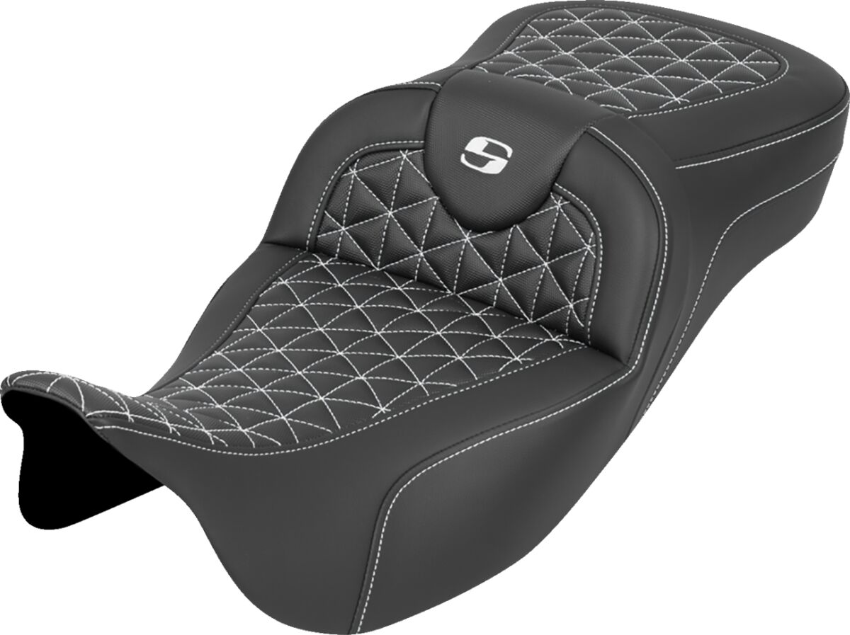 RoadSofa™ Tri Gripper Seat - Extended Reach - White Stitch - w/o Backrest