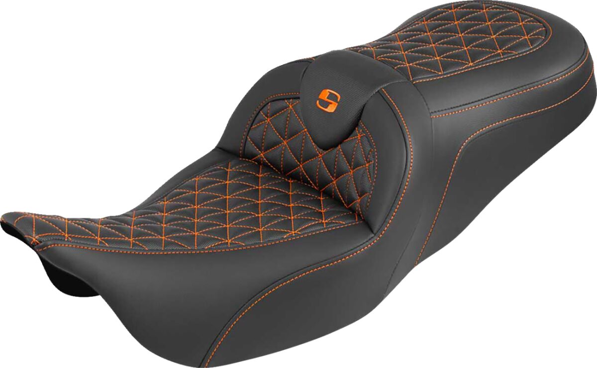 RoadSofa™ Tri Gripper Seat - Standard Reach - Orange Stitch - w/o Backrest