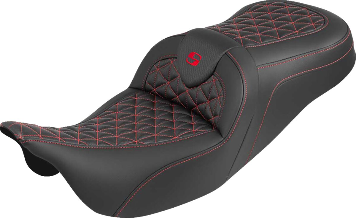 RoadSofa™ Tri Gripper Seat - Standard Reach - Red Stitch - w/o Backrest
