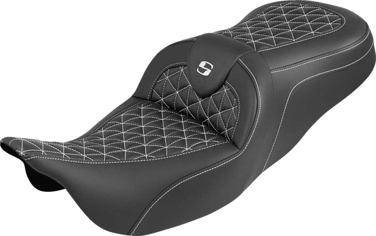 RoadSofa™ Tri Gripper Seat - Standard Reach - White Stitch - w/o Backrest