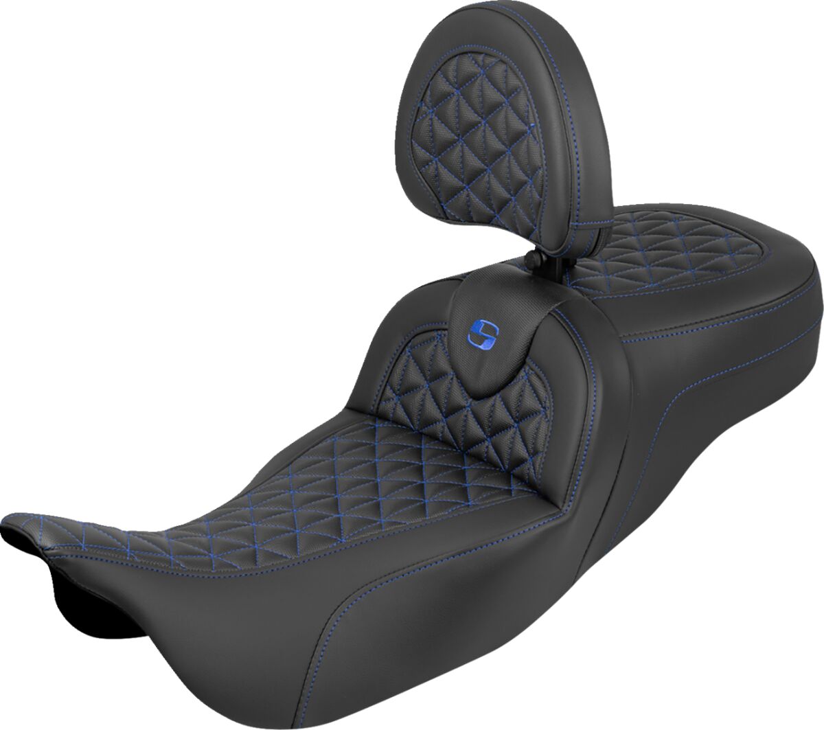RoadSofa™ Tri Gripper Seat - Standard Reach - Blue Stitch - w/ Backrest