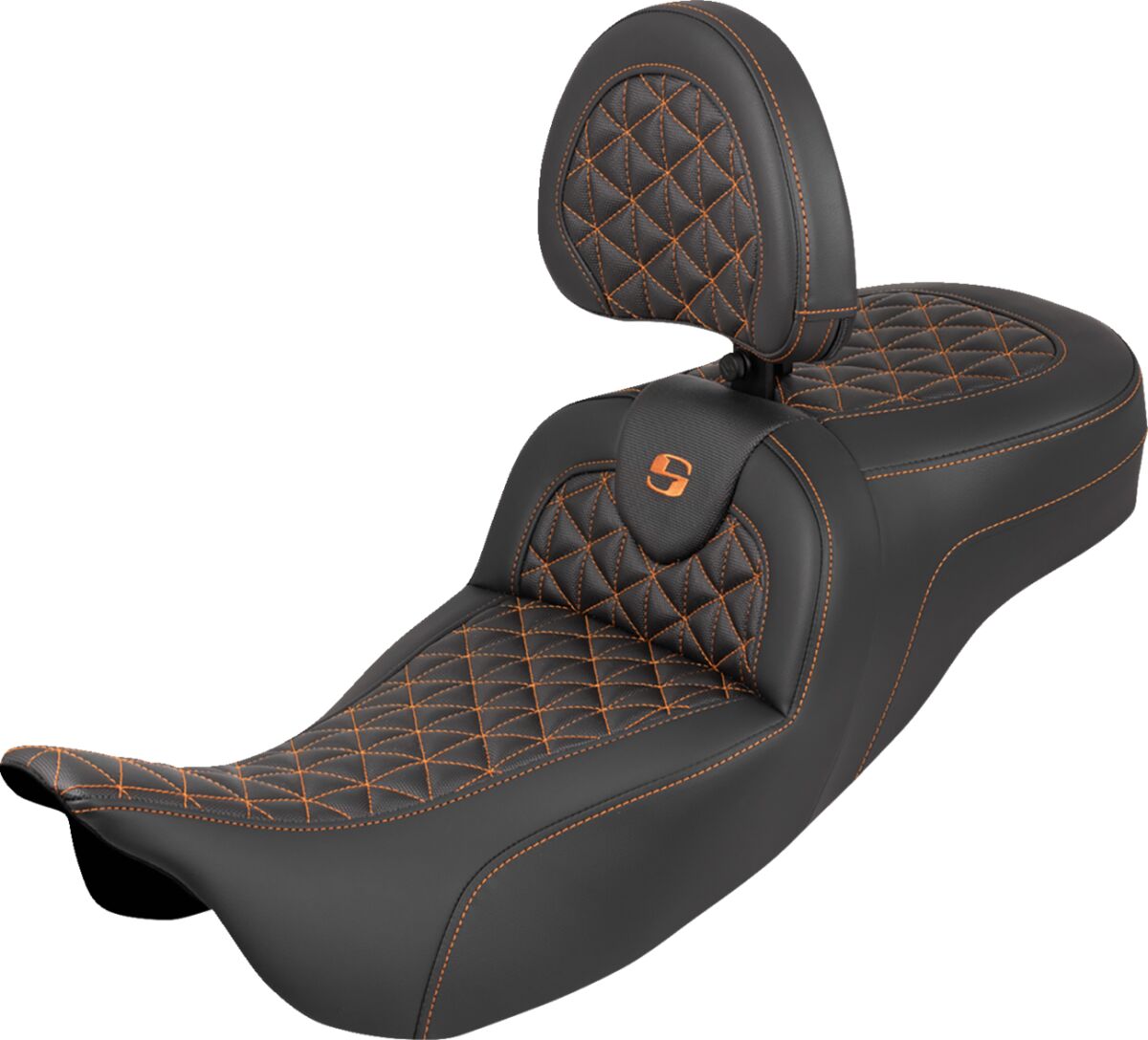 RoadSofa™ Tri Gripper Seat - Standard Reach - Orange Stitch - w/ Backrest