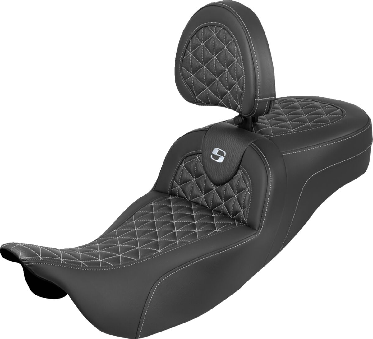 RoadSofa™ Tri Gripper Seat - Standard Reach - Silver Stitch - w/ Backrest