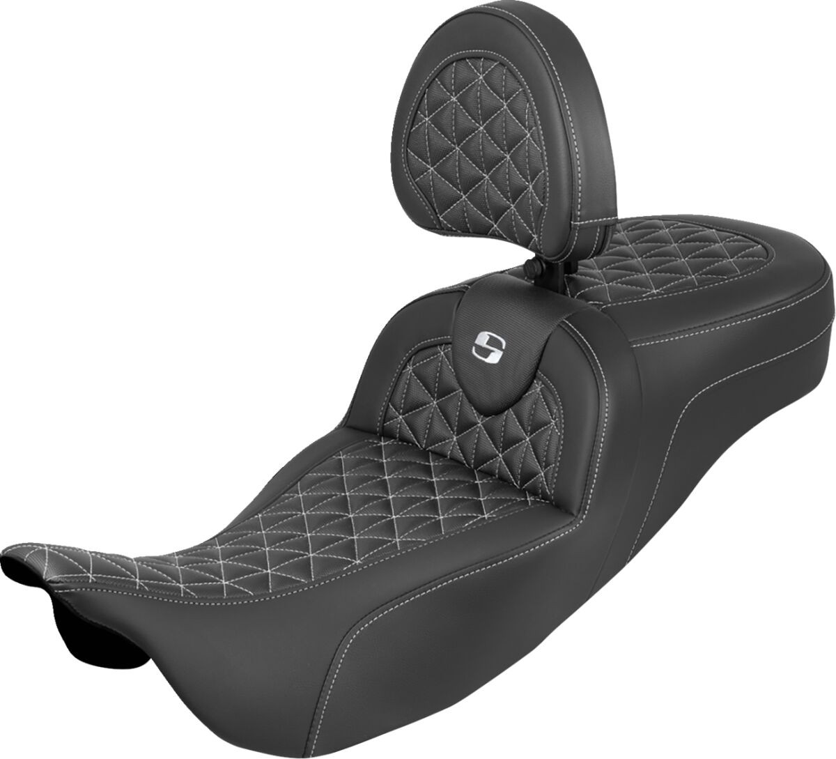 RoadSofa™ Tri Gripper Seat - Standard Reach - White Stitch - w/ Backrest