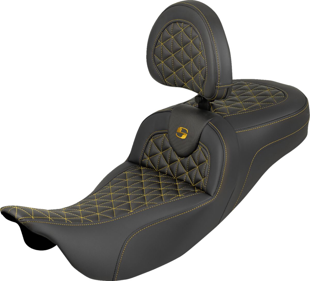 RoadSofa™ Tri Gripper Seat - Standard Reach - Gold Stitch - w/o Backrest