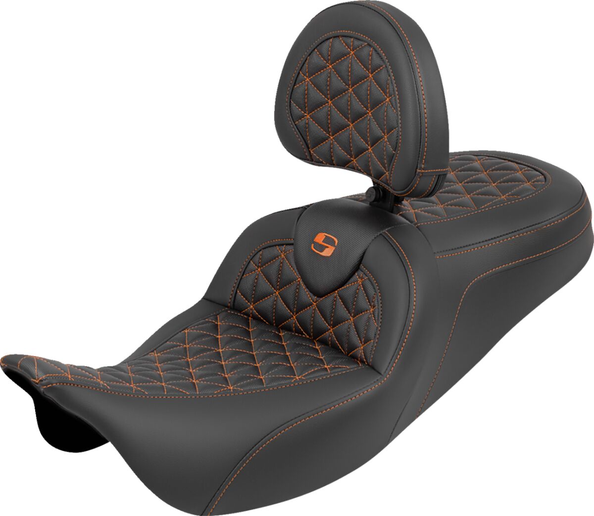RoadSofa™ Tri Gripper Seat - Standard Reach - Orange Stitch - w/o Backrest