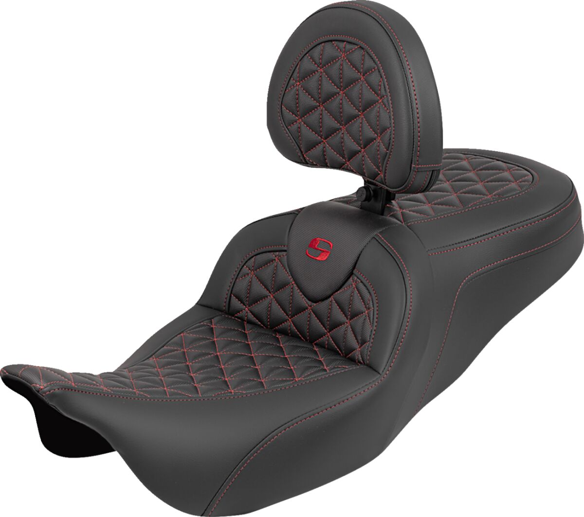 RoadSofa™ Tri Gripper Seat - Standard Reach - Red Stitch - w/o Backrest
