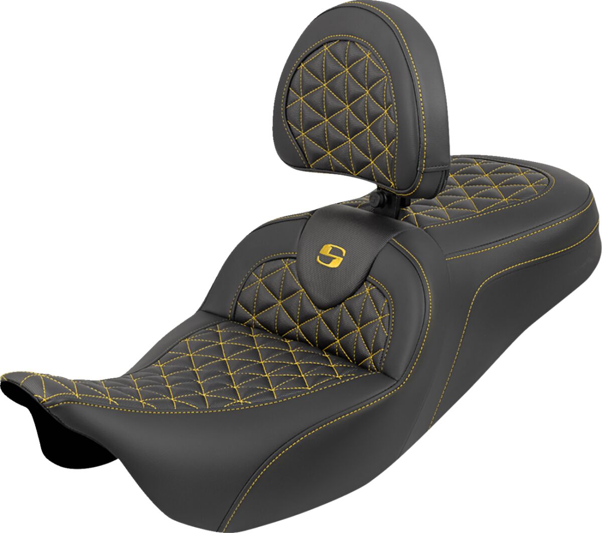 RoadSofa™ Tri Gripper Seat - Standard Reach - Gold Stitch - w/o Backrest