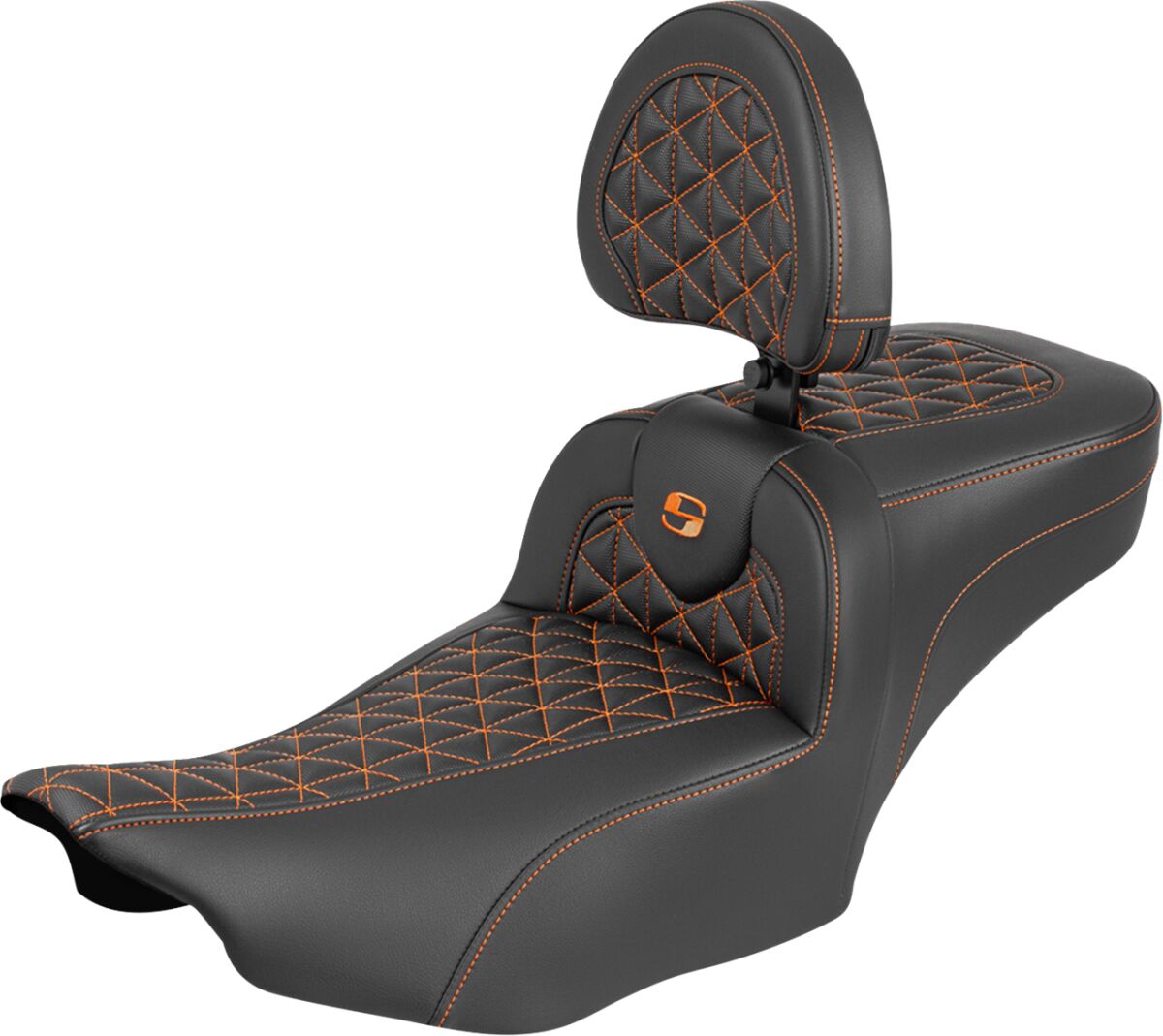 Roadsofa™ Extended Reach Seat - with Backrest - Orange Stitch